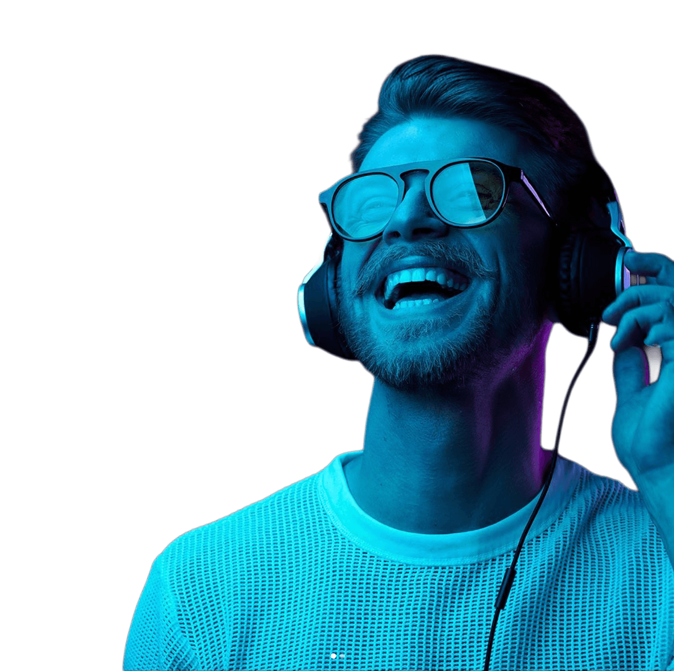 Person enjoying content with headphones