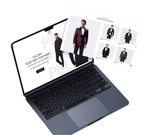 Pellini e-commerce website on laptop
